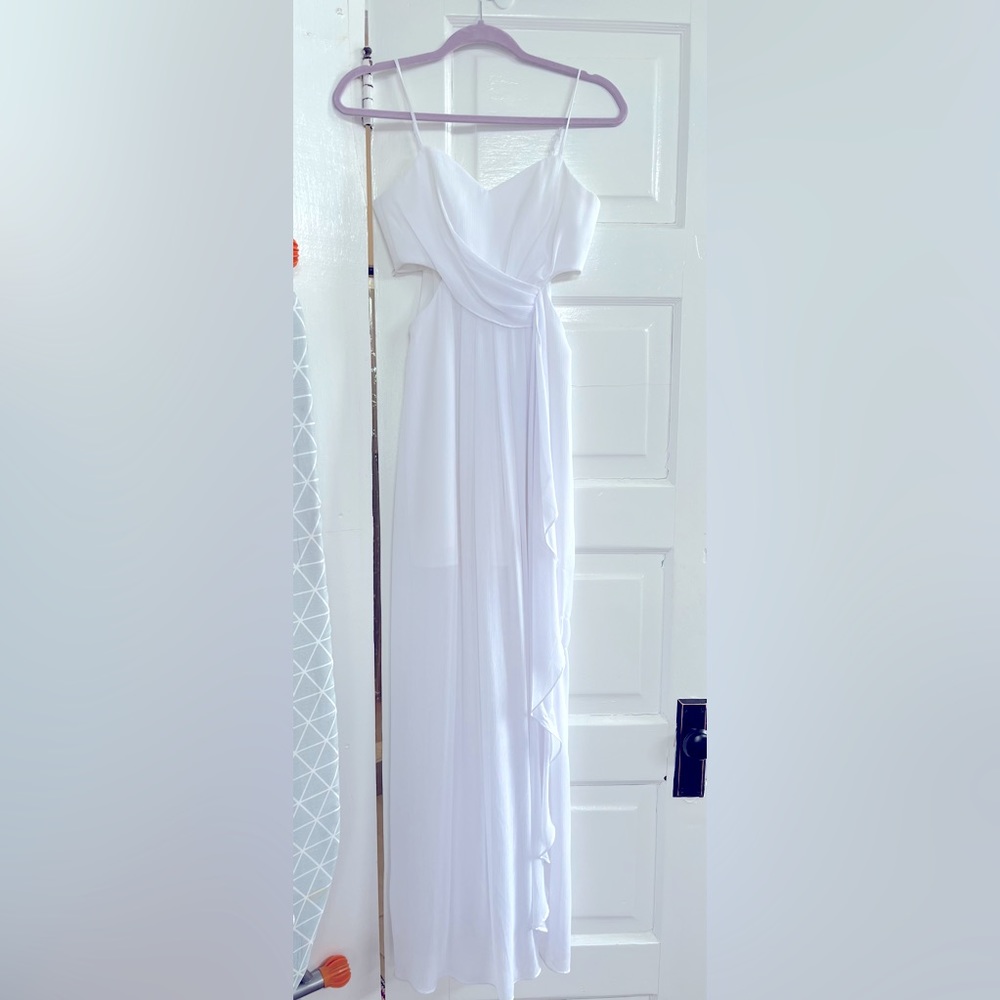 BCBG white sheer dress